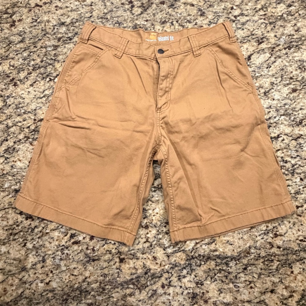 Carhartt Mens Relaxed Fit Canvas Work Shorts Tan Brown Size 34 ws